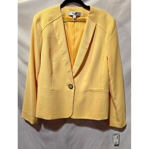 Jones Studio Separates Bright Yellow Suit Jacket Blazer Lined Size 14 NWT